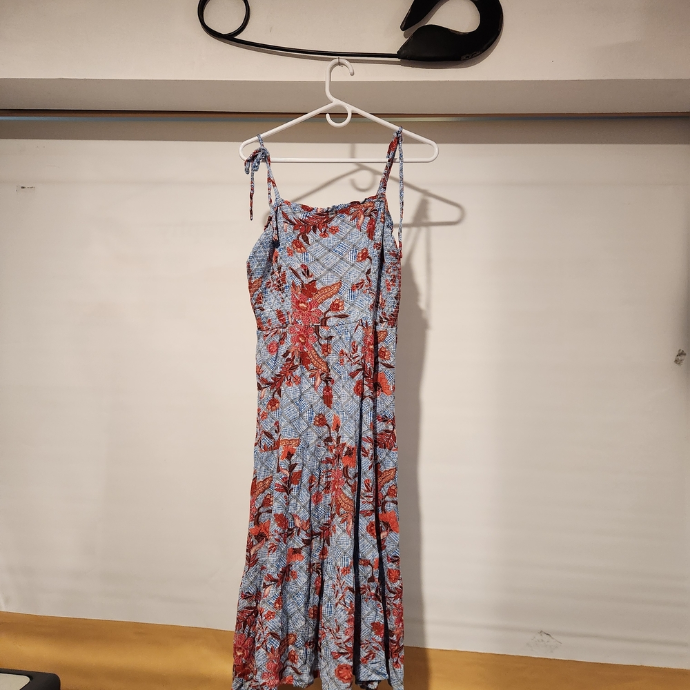 Knox Rose Blue and Red Floral Maxi Dress